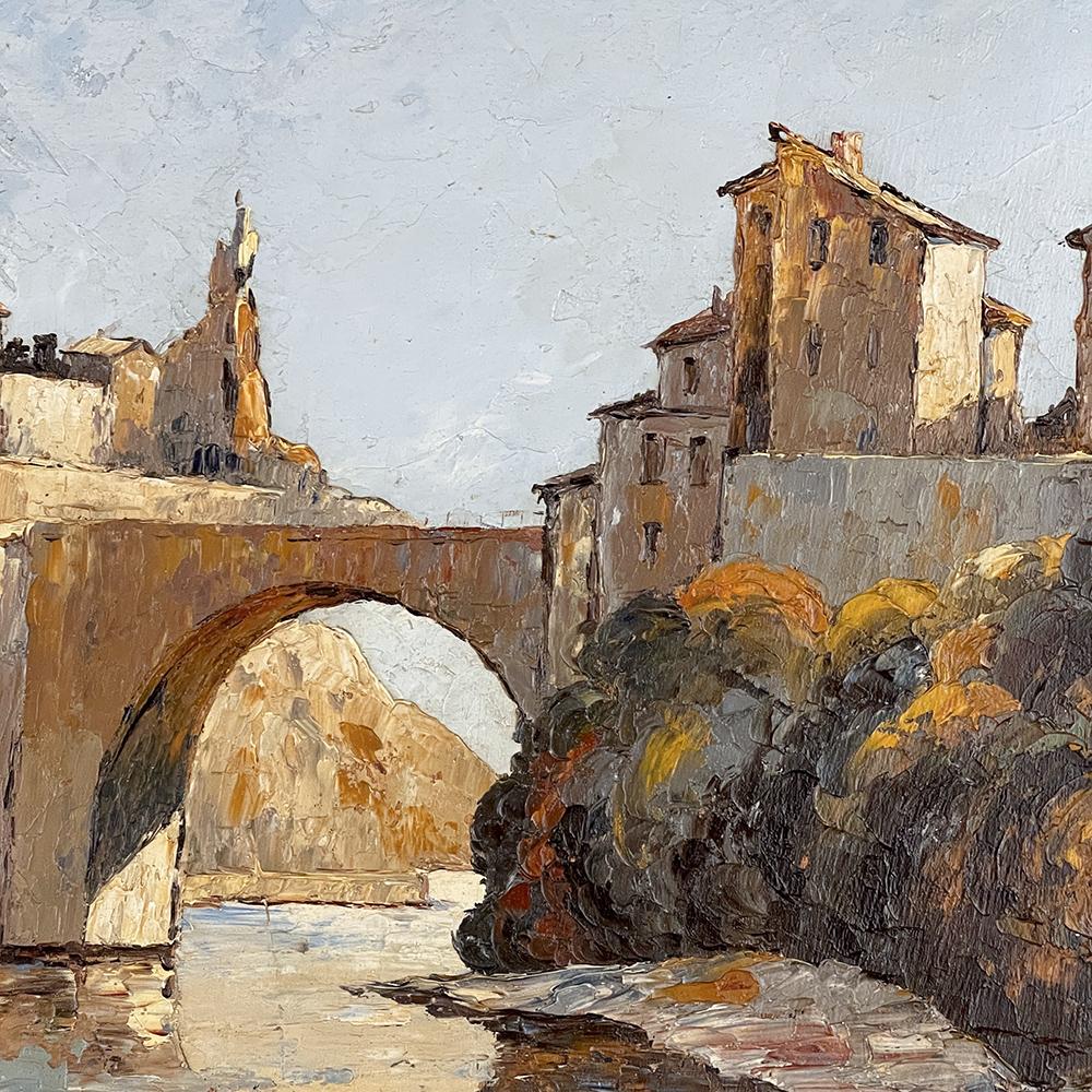 Bois Peinture à l'huile sur panneau d'antiquités encadrée de Xavier Sager