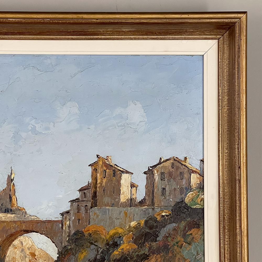 Français Peinture à l'huile sur panneau d'antiquités encadrée de Xavier Sager