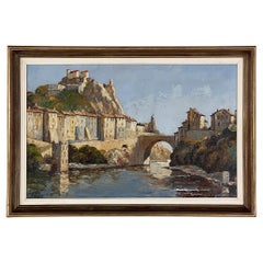 Antique Framed Oil Painting on Board by Xavier Sager