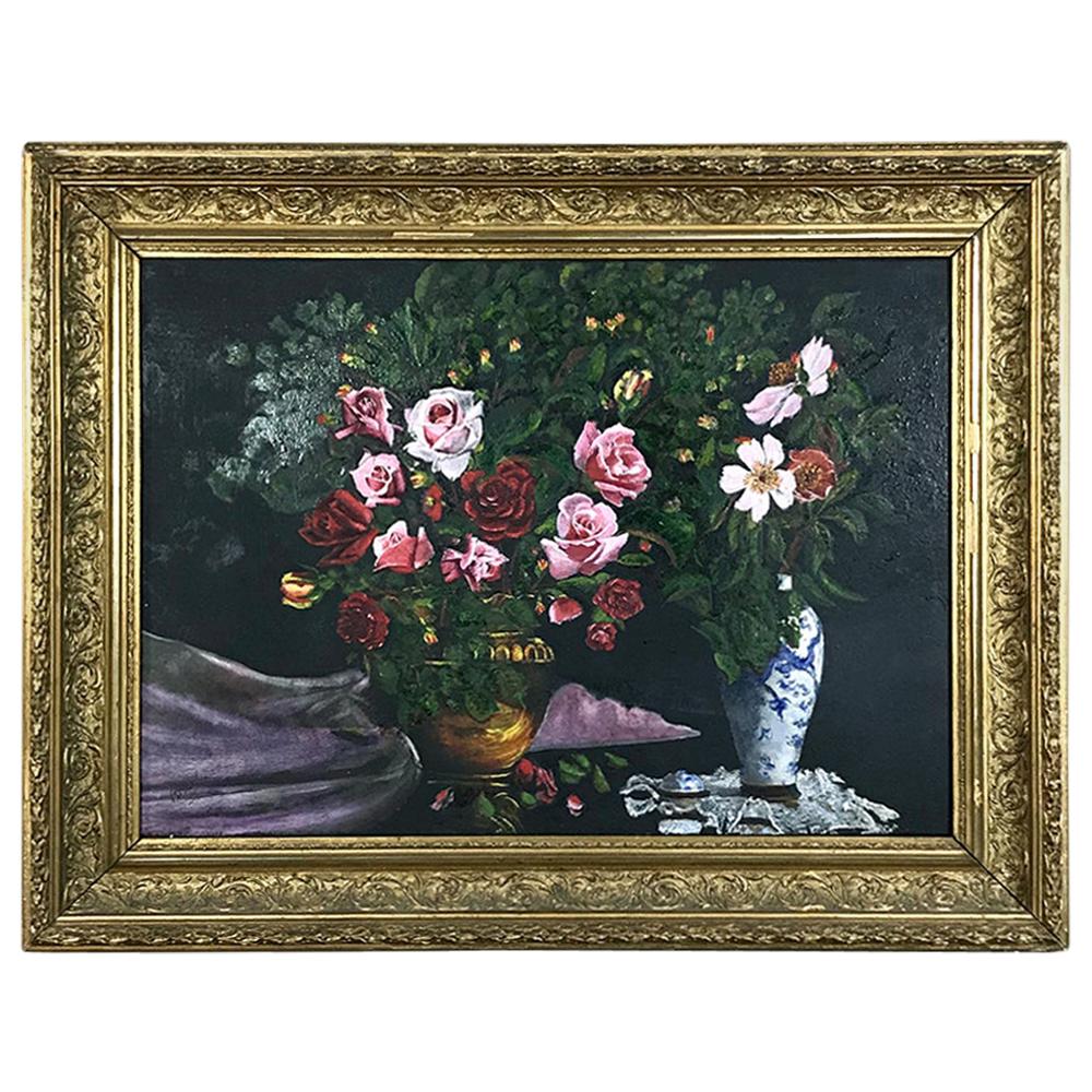 Contemporary Modern Framed Oil on Board Maria Palatini Standing Ovation