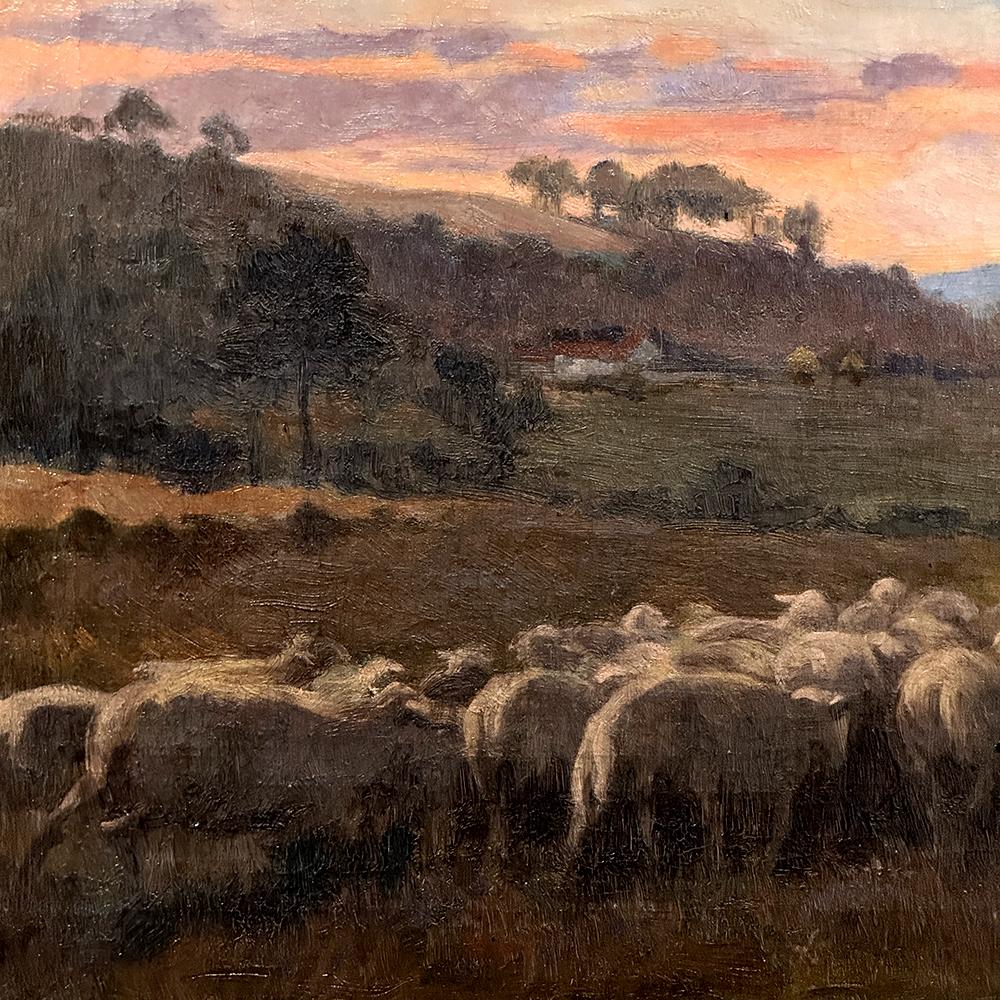 Peinture à l'huile sur toile ancienne encadrée de A. Fivet datée de 1923 en vente 4