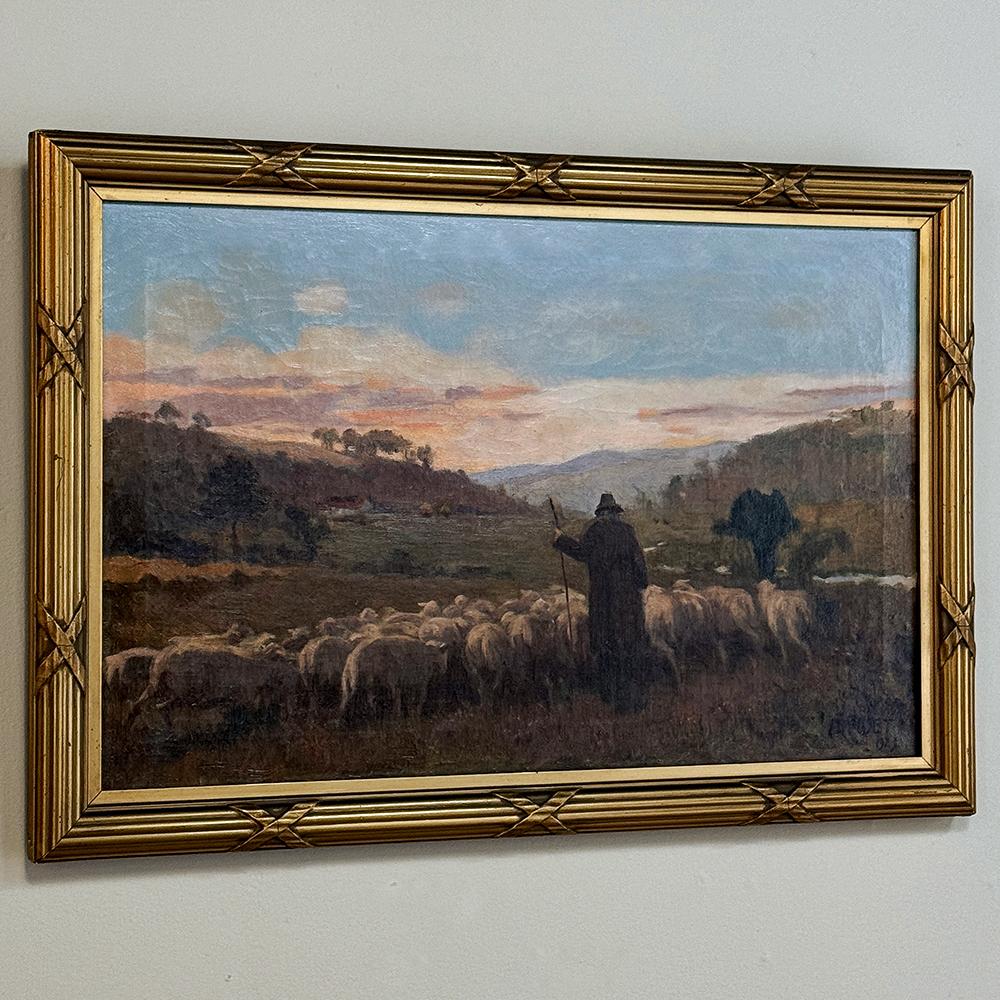 Expressionniste Peinture à l'huile sur toile ancienne encadrée de A. Fivet datée de 1923 en vente