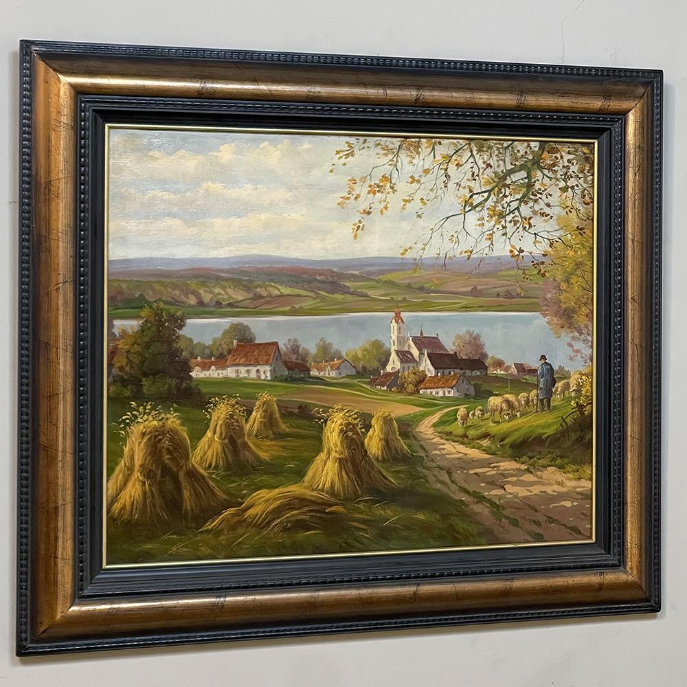Aesthetic Movement Antique Framed Oil Painting on Canvas by Albert Caullet For Sale