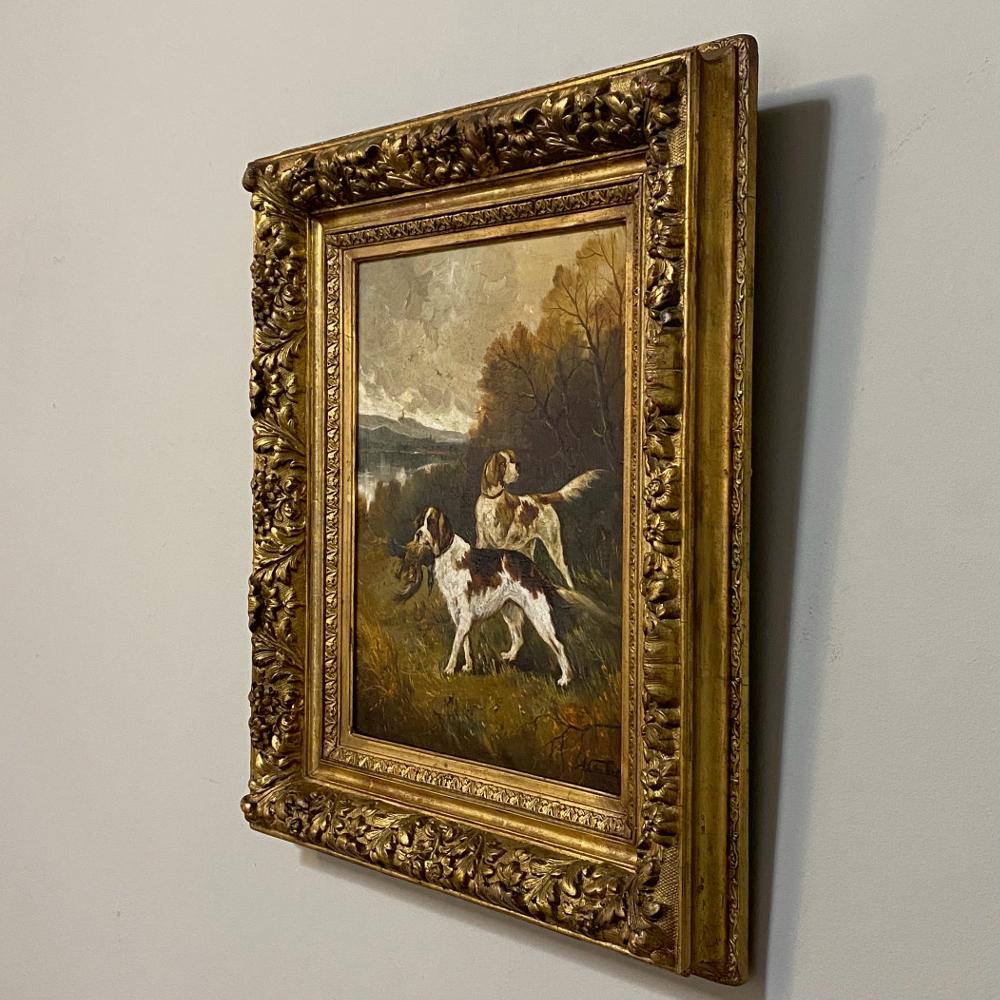 Belgian Antique Framed Oil Painting on Canvas by Albert Caullet