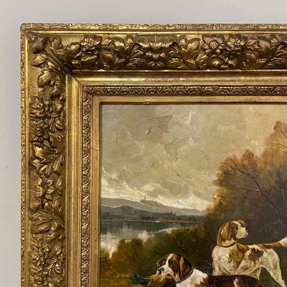 Antique Framed Oil Painting on Canvas by Albert Caullet In Good Condition In Dallas, TX