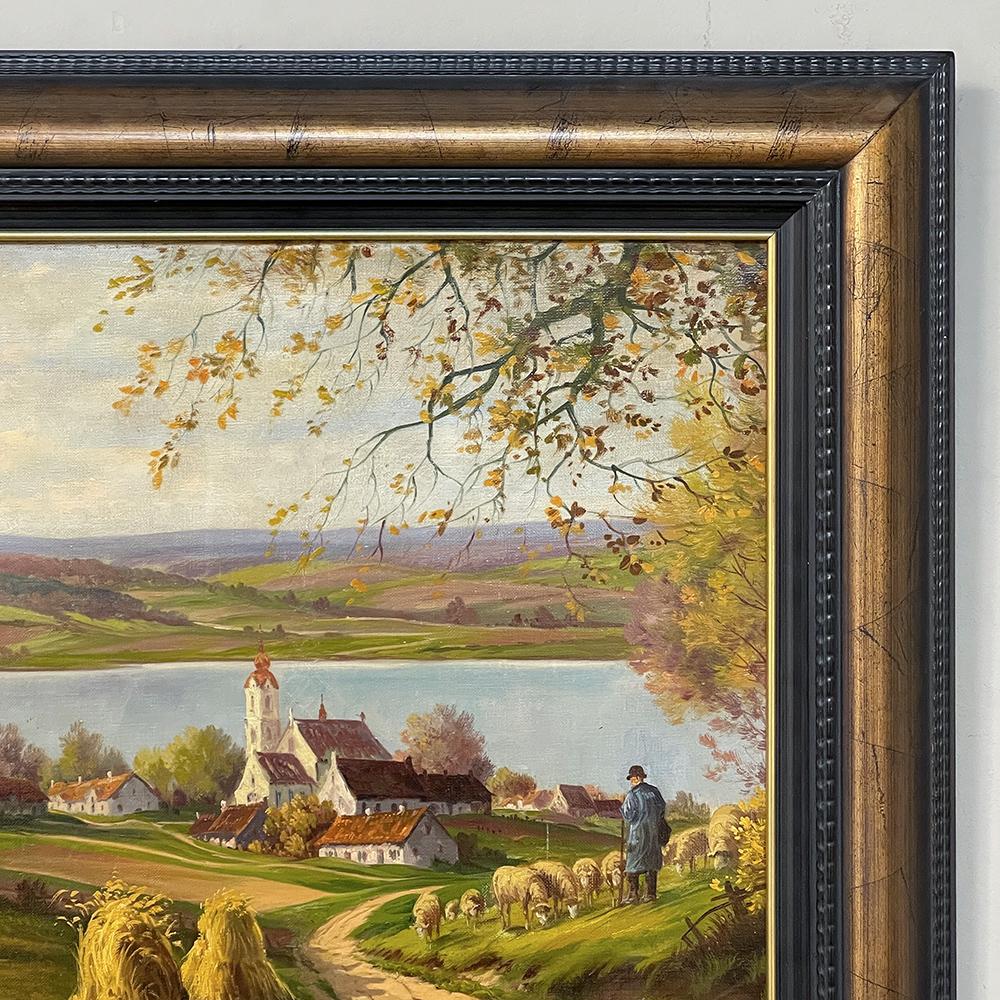 Antique Framed Oil Painting on Canvas by Albert Caullet In Good Condition For Sale In Dallas, TX