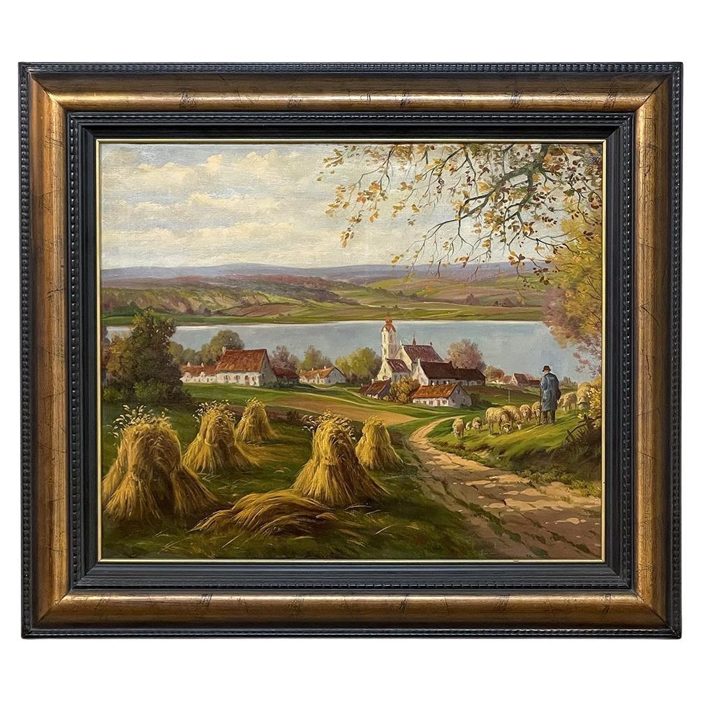 Antique Framed Oil Painting on Canvas by De Kok For Sale at 1stDibs