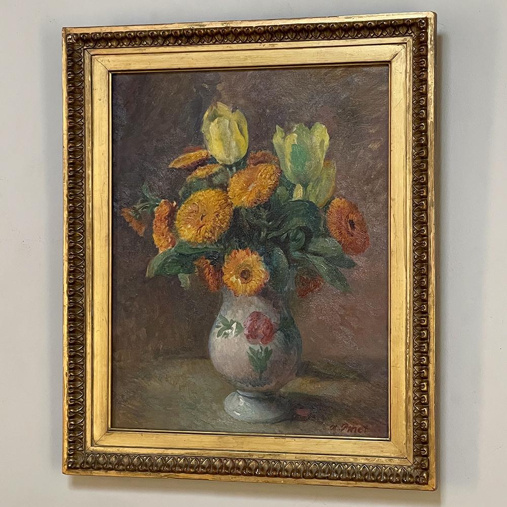 Expressionist Antique Framed Oil Painting on Canvas by Albert Pinot '1875-1962' For Sale