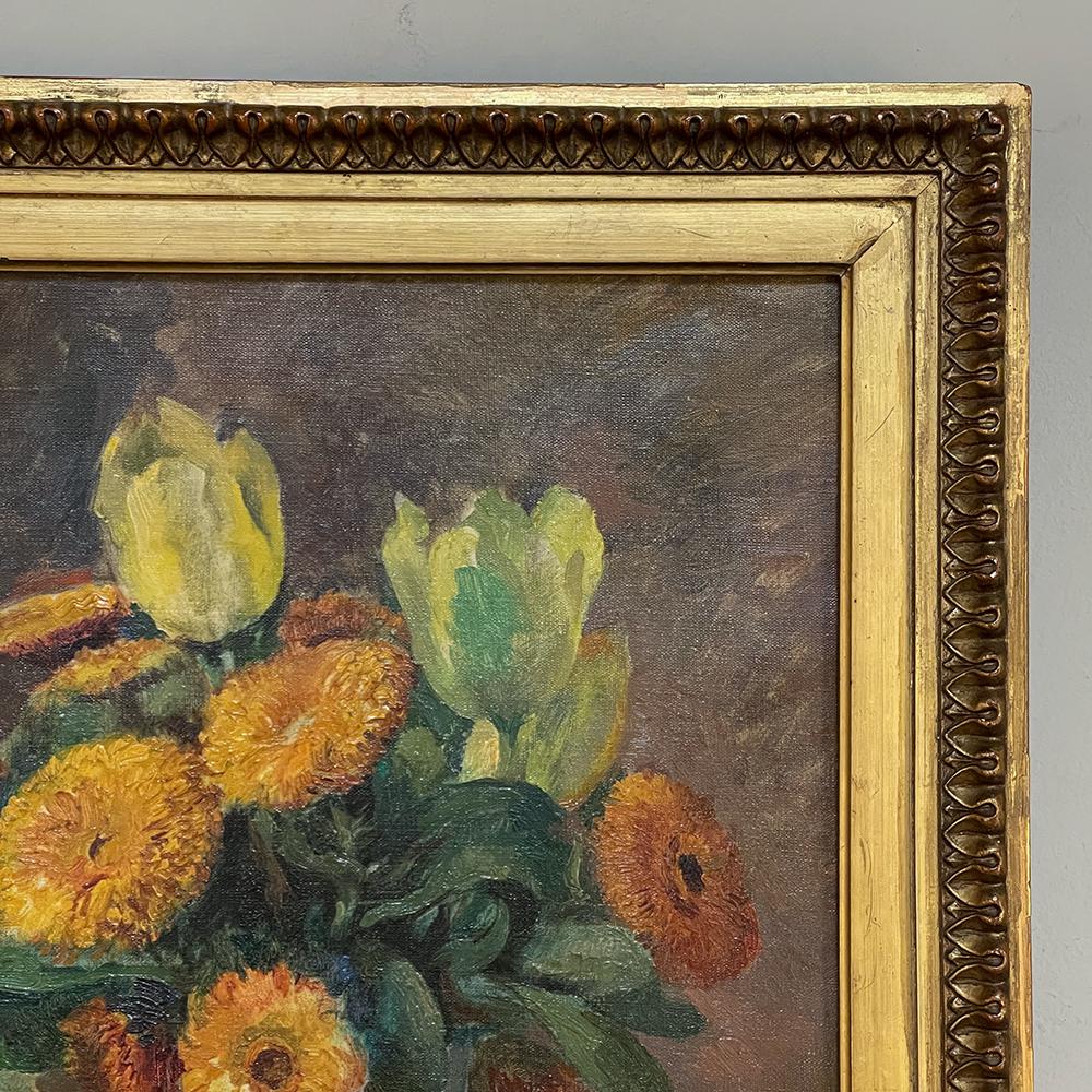 Antique Framed Oil Painting on Canvas by Albert Pinot '1875-1962' In Good Condition For Sale In Dallas, TX