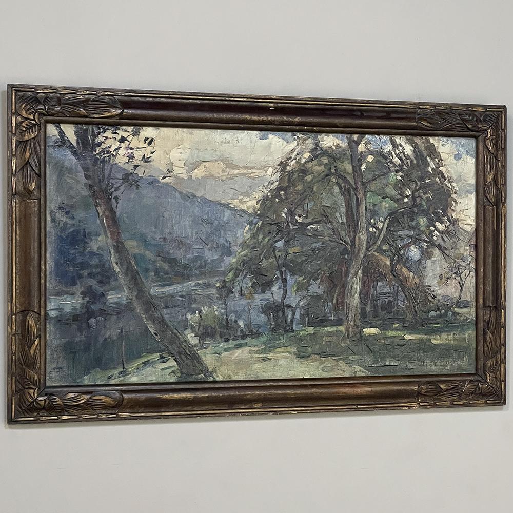 French Antique Framed Oil Painting on Canvas by Berthe Otten-Rosier (1885-1973) For Sale