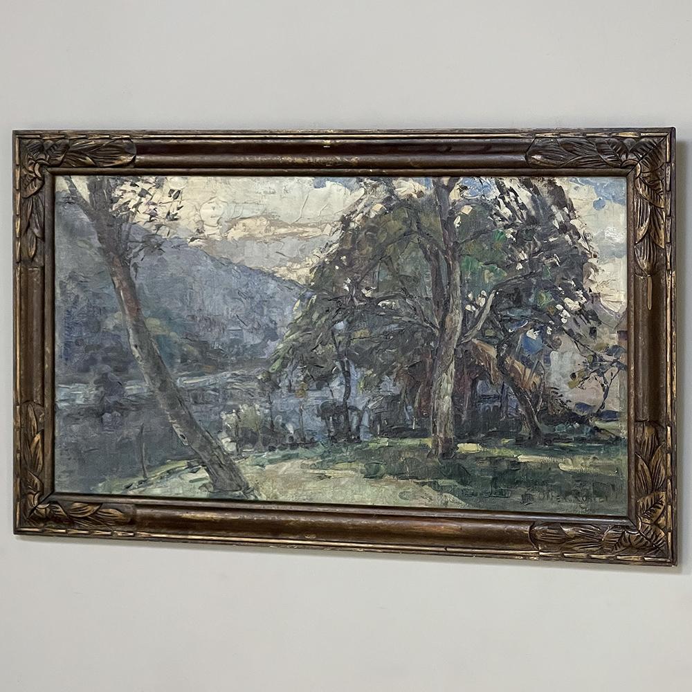 Hand-Painted Antique Framed Oil Painting on Canvas by Berthe Otten-Rosier (1885-1973) For Sale