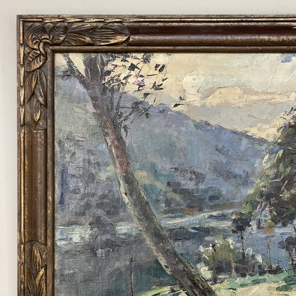 Antique Framed Oil Painting on Canvas by Berthe Otten-Rosier (1885-1973) In Good Condition For Sale In Dallas, TX