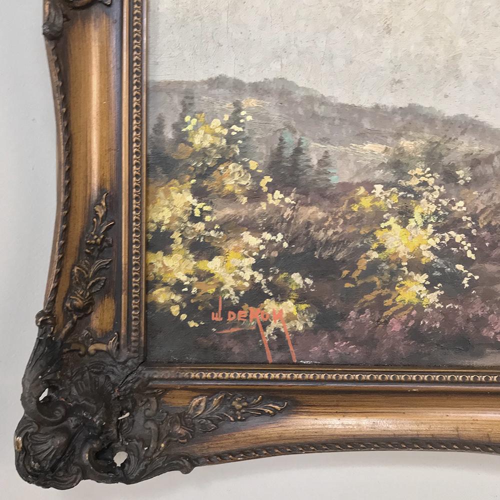 Antique Framed Oil Painting on Canvas by De Kok For Sale 2