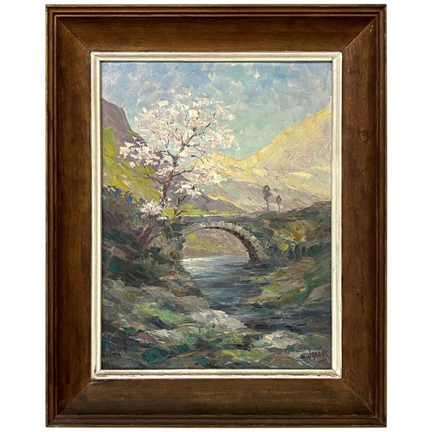 Antique Framed Oil Painting on Canvas by Dieudonne Jacobs For Sale