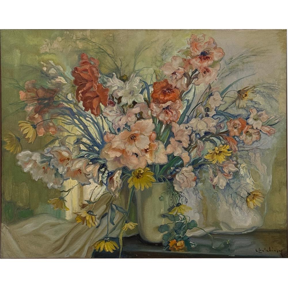 Antikes gerahmtes Ölgemälde auf Leinwand von Euphrasia Loutchinsky (1887-1974) (Belle Époque) im Angebot