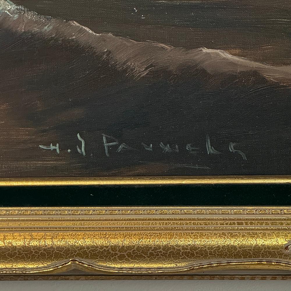 Antique Framed Oil Painting on Canvas by Henri Joseph Pauwels (1903-1983) For Sale 5