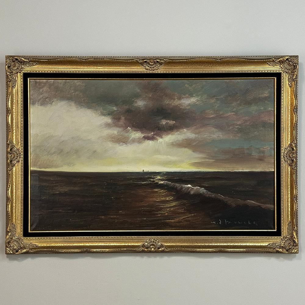 Hand-Painted Antique Framed Oil Painting on Canvas by Henri Joseph Pauwels (1903-1983) For Sale