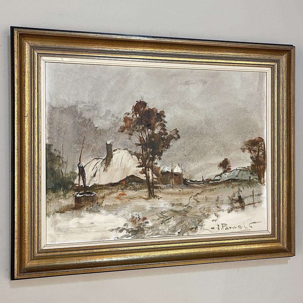 Expressionist Antique Framed Oil Painting on Canvas by Henri Joseph Pauwels For Sale