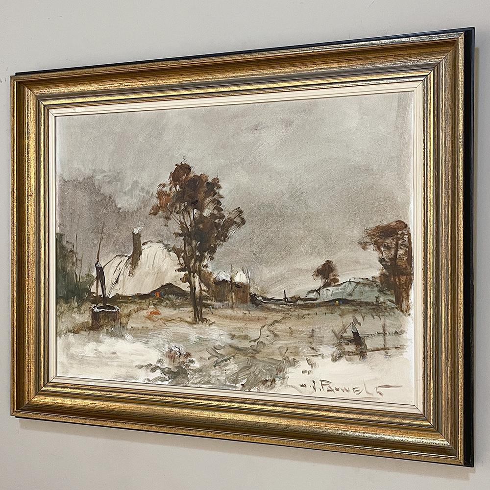 Belgian Antique Framed Oil Painting on Canvas by Henri Joseph Pauwels For Sale