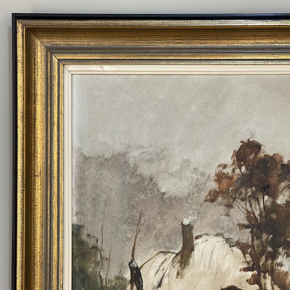 Hand-Painted Antique Framed Oil Painting on Canvas by Henri Joseph Pauwels For Sale