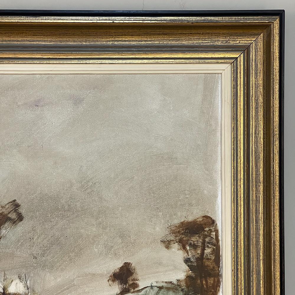 Antique Framed Oil Painting on Canvas by Henri Joseph Pauwels In Good Condition For Sale In Dallas, TX