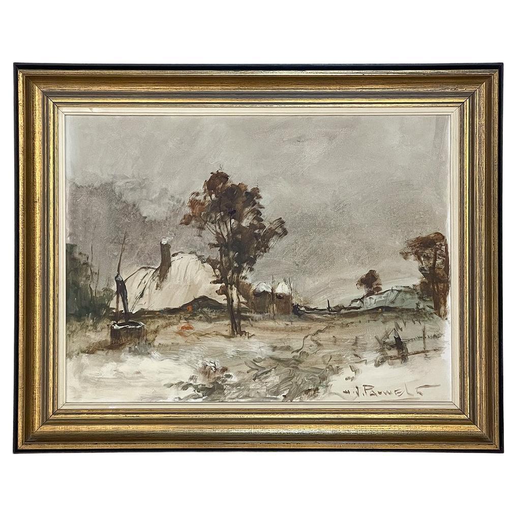 Antique Framed Oil Painting on Canvas by Henri Joseph Pauwels For Sale