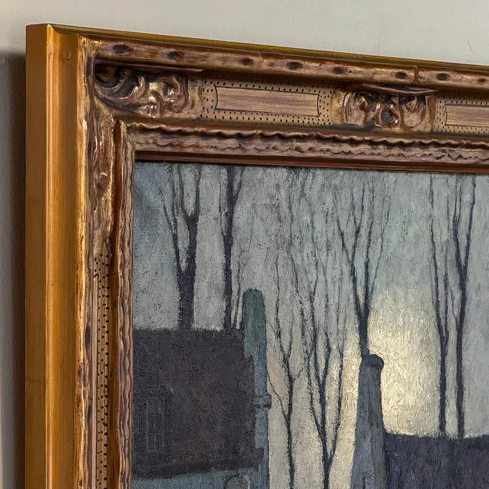Cuadro antiguo al óleo sobre lienzo enmarcado de J. Verstecken en venta 6