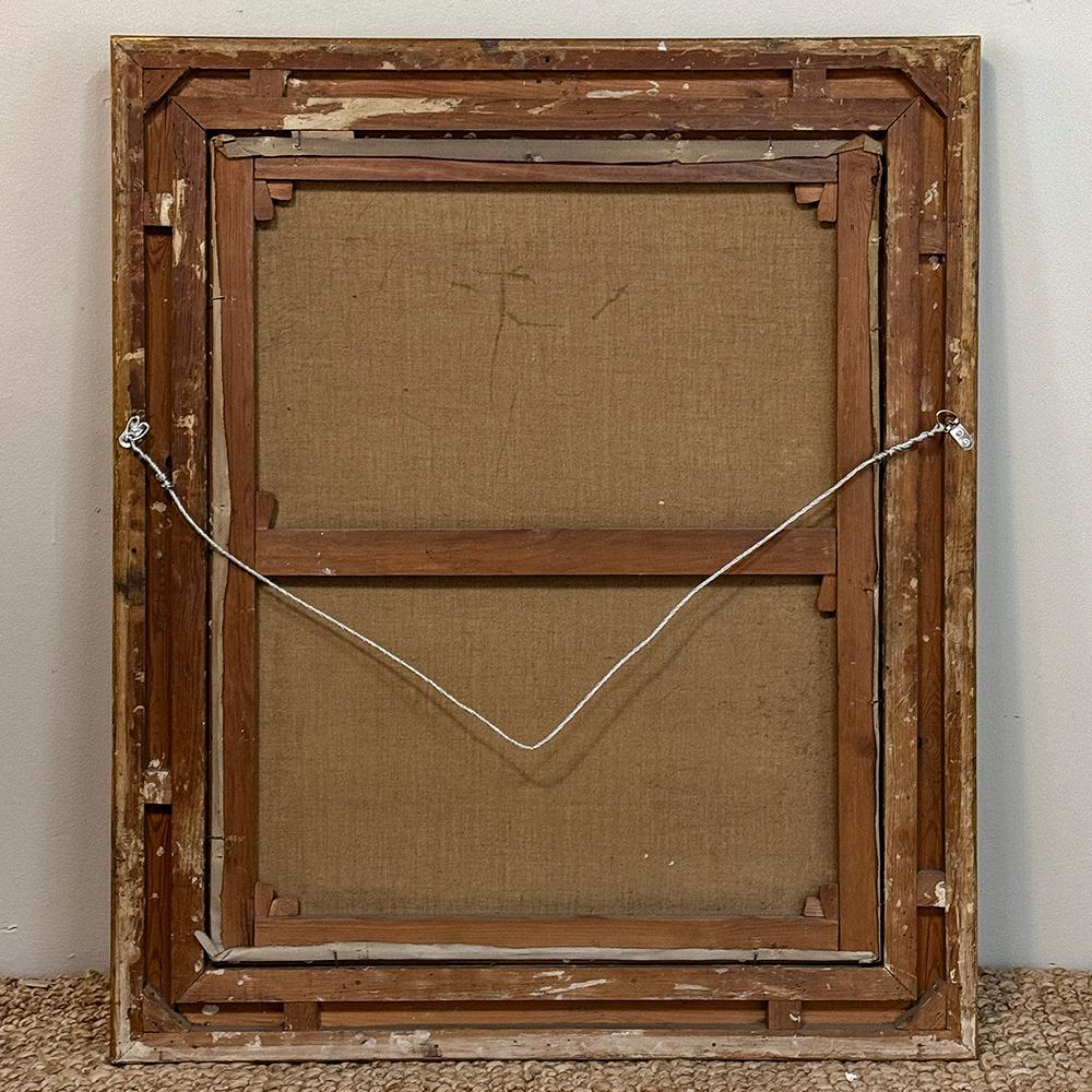 Cuadro antiguo al óleo sobre lienzo enmarcado de J. Verstecken en venta 7