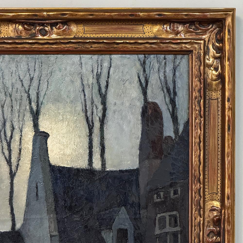 Cuadro antiguo al óleo sobre lienzo enmarcado de J. Verstecken siglo XX en venta