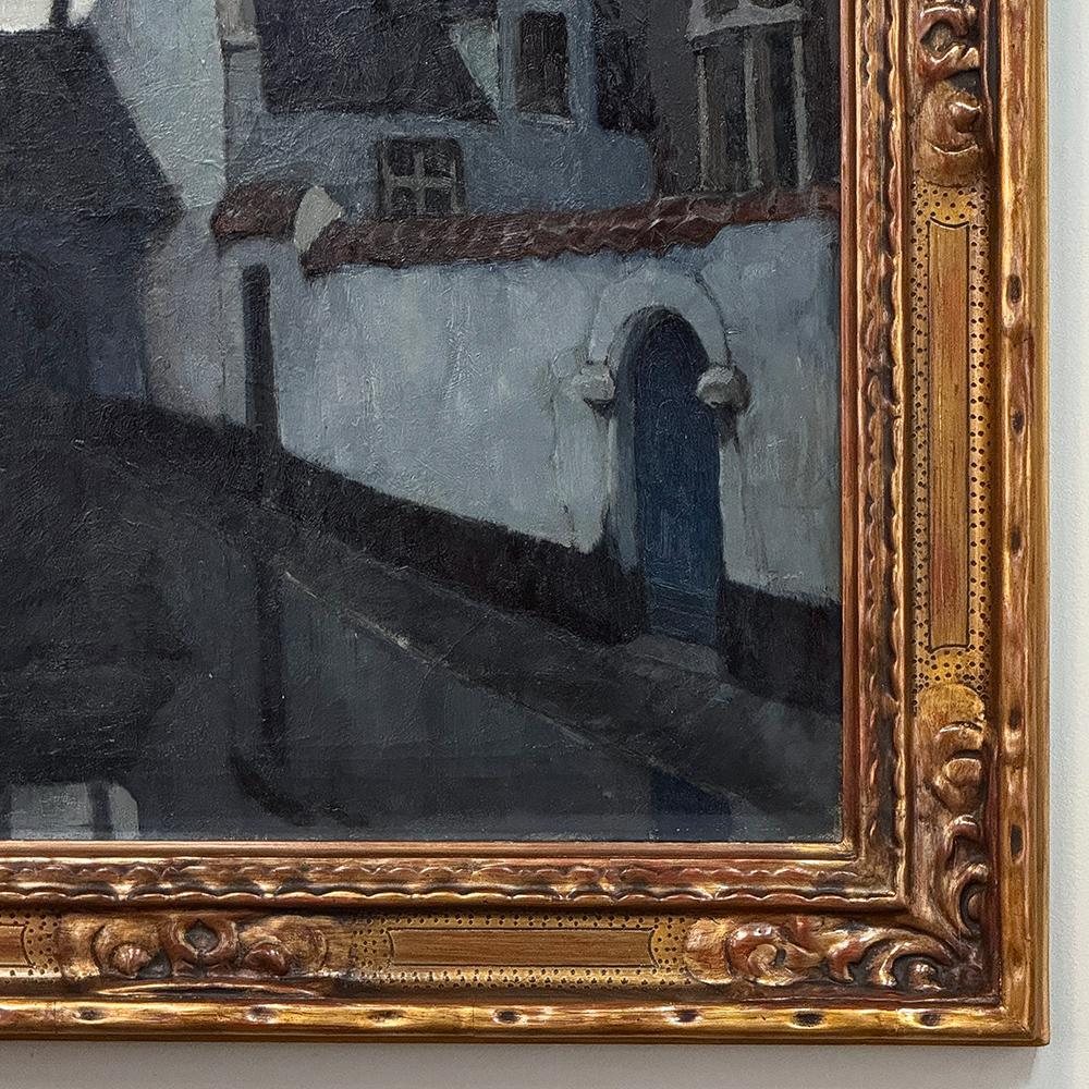 Cuadro antiguo al óleo sobre lienzo enmarcado de J. Verstecken Lienzo en venta