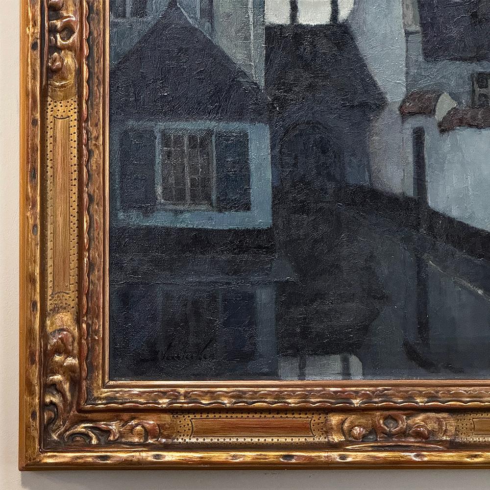 Cuadro antiguo al óleo sobre lienzo enmarcado de J. Verstecken en venta 1