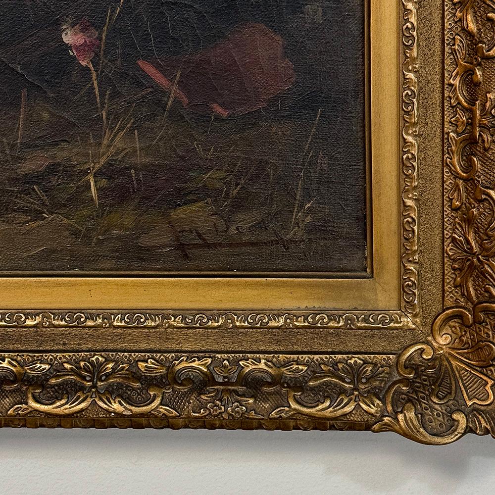 Peinture à l'huile ancienne encadrée sur toile de Jan Deckers en vente 5