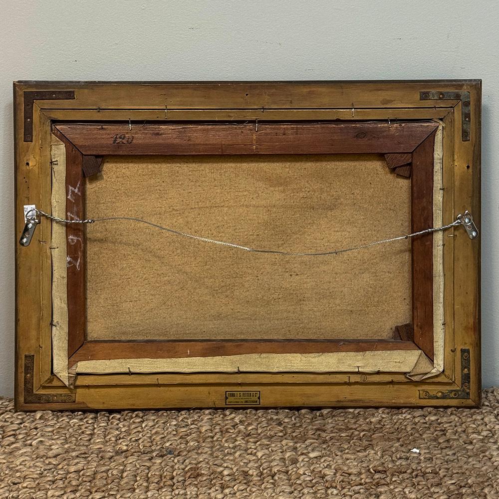 Peinture à l'huile ancienne encadrée sur toile de Jan Deckers en vente 7