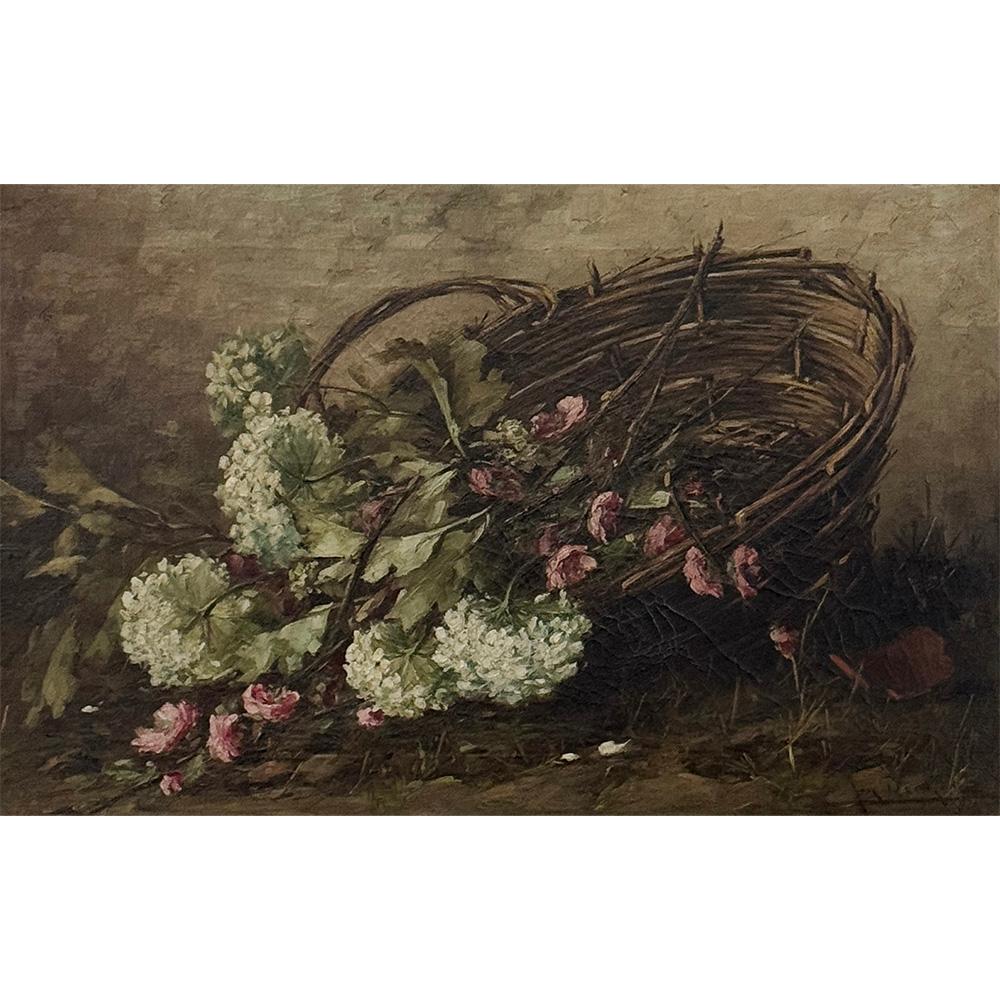 Belle Époque Peinture à l'huile ancienne encadrée sur toile de Jan Deckers en vente