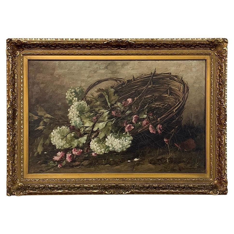 Peinture à l'huile ancienne encadrée sur toile de Jan Deckers en vente