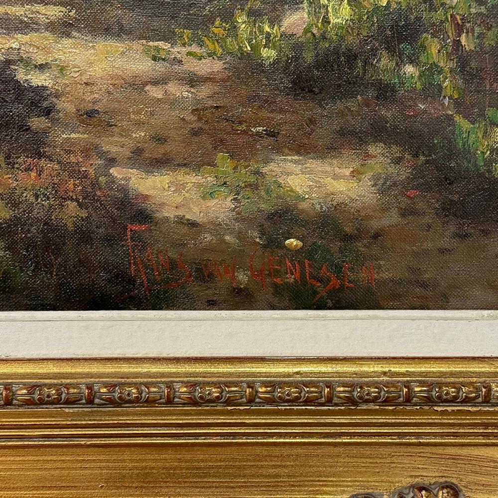 Antikes gerahmtes ölgemälde auf leinwand von Jan Van Genesen (1887-1945) im Angebot 5