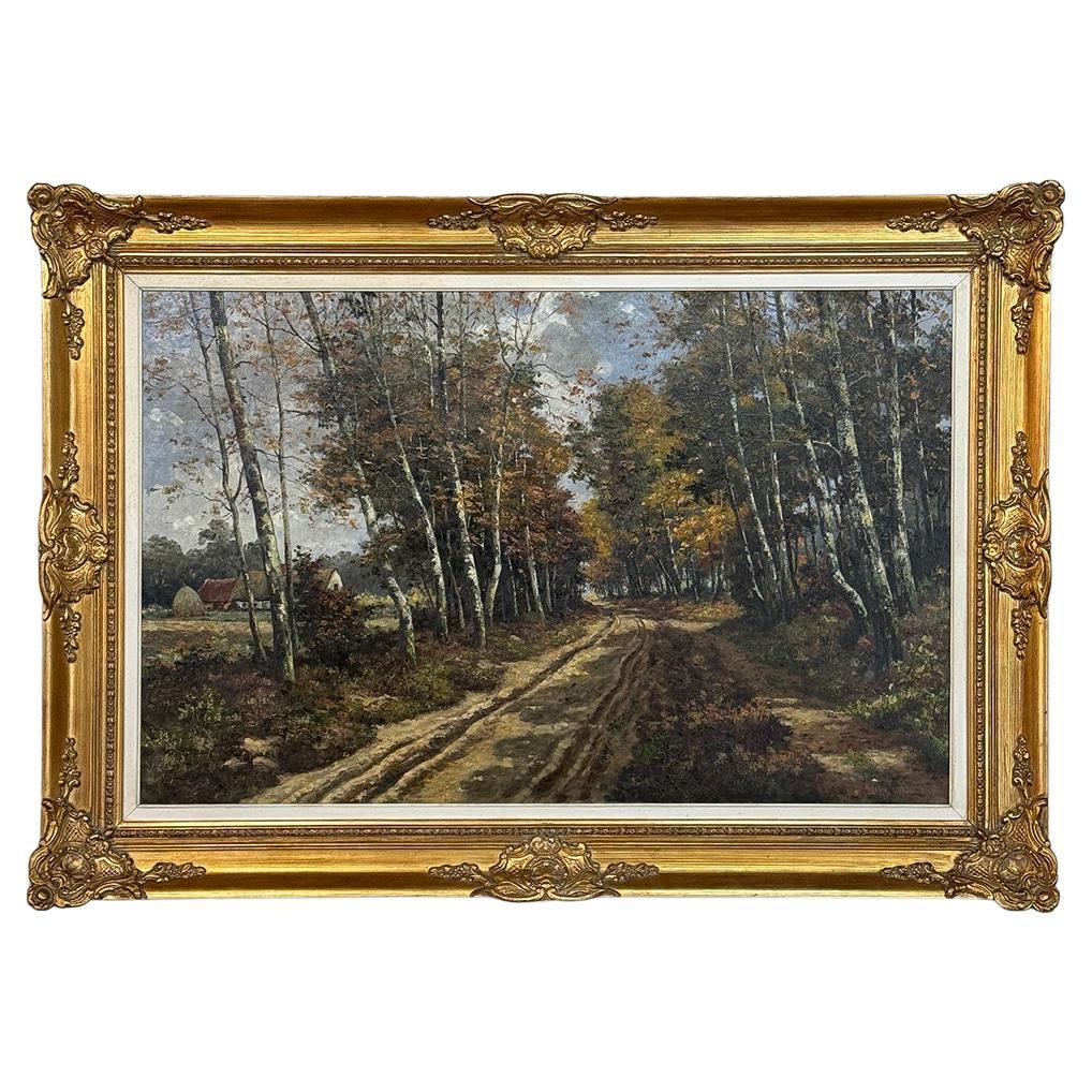 Peinture à l'huile sur toile ancienne encadrée de Jan Van Genesen (1887-1945)