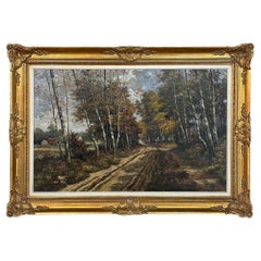 Peinture à l'huile sur toile ancienne encadrée de Jan Van Genesen (1887-1945)