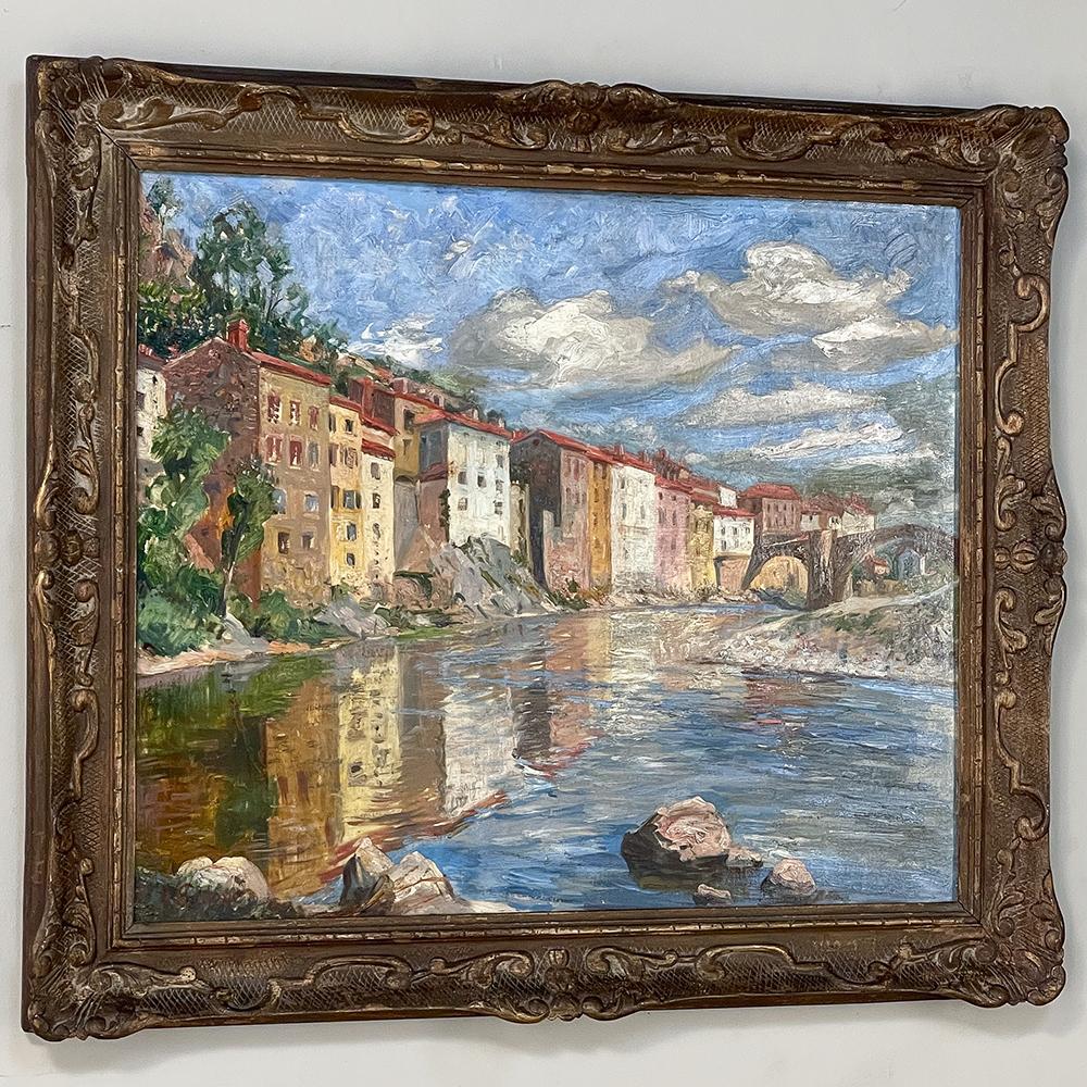 Expressionist Antique Framed Oil Painting on Canvas by Jean Chaleye '1878-1960' For Sale