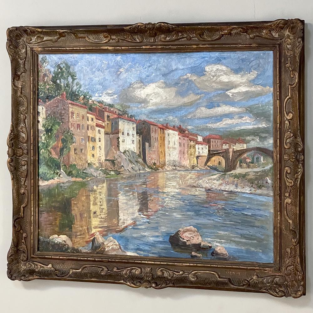 French Antique Framed Oil Painting on Canvas by Jean Chaleye '1878-1960' For Sale