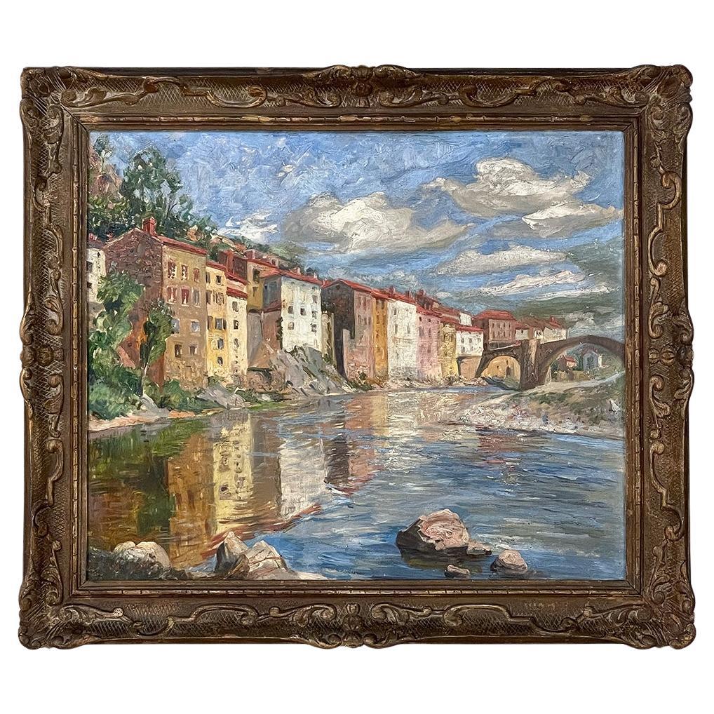 Peinture à l'huile sur toile ancienne encadrée de Jean Chaleye (1878-1960)