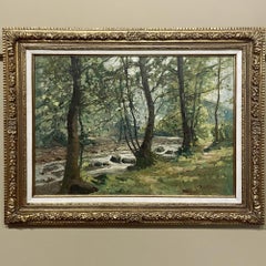 Antique Framed Oil Painting on Canvas by Jean Matthieu Jamsin