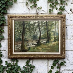 Antique Framed Oil Painting on Canvas by Jean Matthieu Jamsin