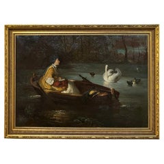 Antique Framed Oil Painting on Canvas by Karl Lewy (1855-1929)