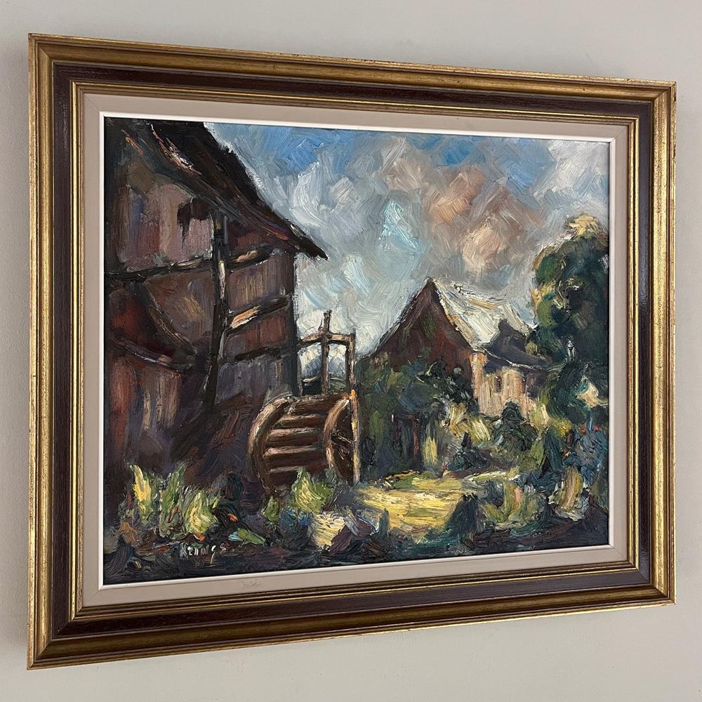 Expressionist Antique Framed Oil Painting on Canvas by Krings For Sale
