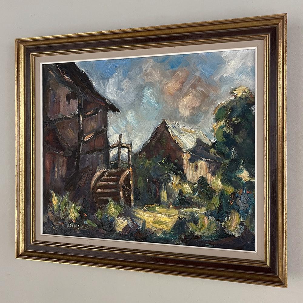 Dutch Antique Framed Oil Painting on Canvas by Krings For Sale