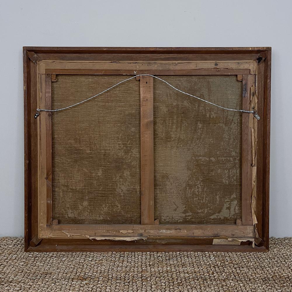 Cuadro antiguo al óleo sobre lienzo enmarcado de L. Vanmeerbeek en venta 3