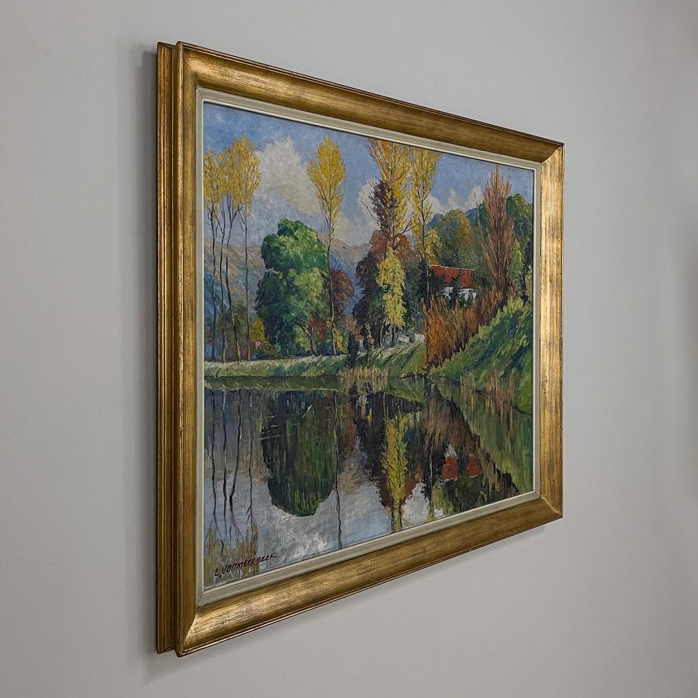 Expressionniste Peinture à l'huile sur toile encadrée ancienne de L. Vanmeerbeek en vente