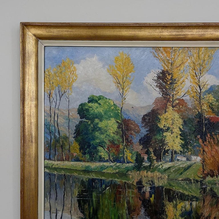 Antique Framed Oil Painting on Canvas by L. Vanmeerbeek In Good Condition For Sale In Dallas, TX