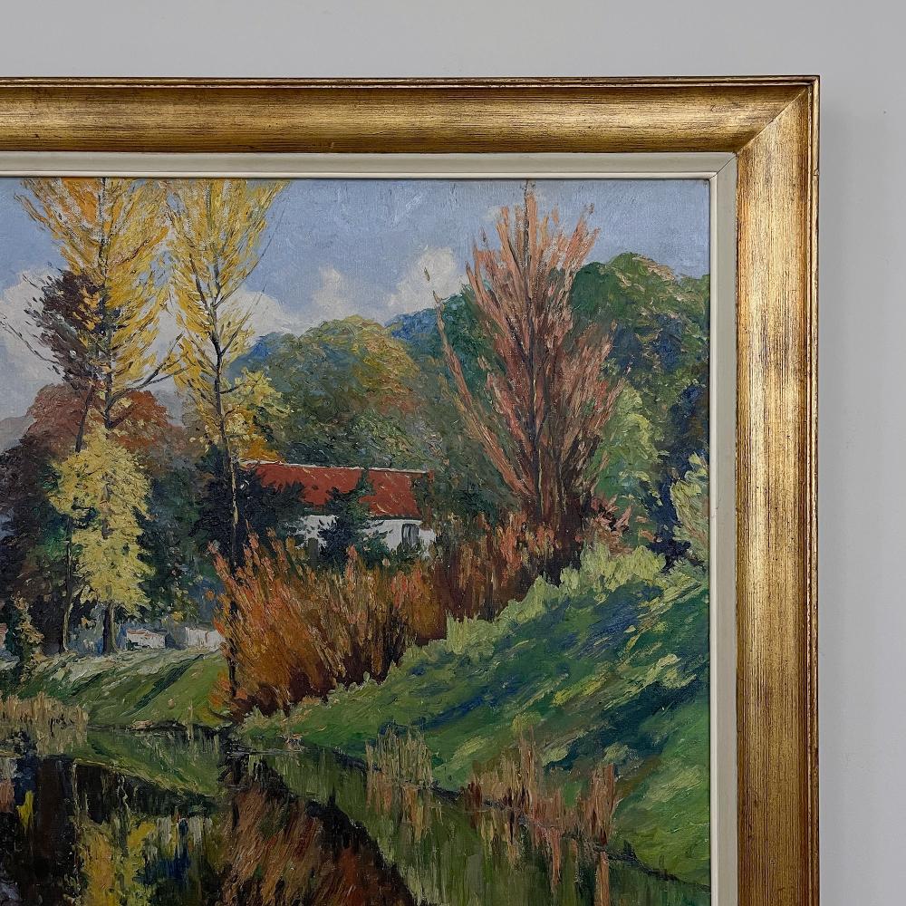 20ième siècle Peinture à l'huile sur toile encadrée ancienne de L. Vanmeerbeek en vente